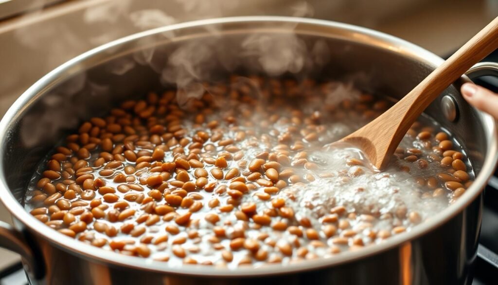 boiling lentils boiling lentils