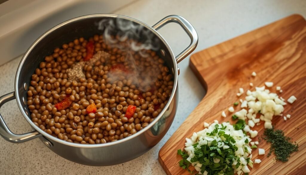 cooking lentils cooking lentils